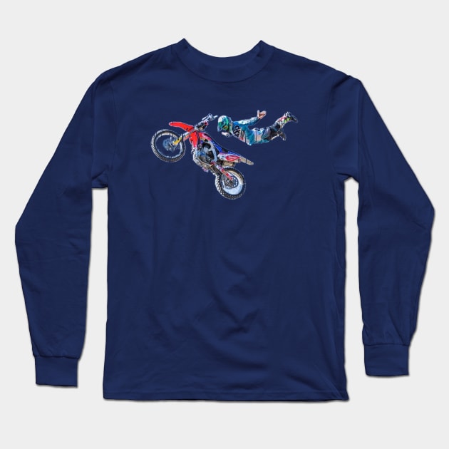 MOTO CROSS FREESTYLE KTM DIRT BIKE Long Sleeve T-Shirt by Cult Classics